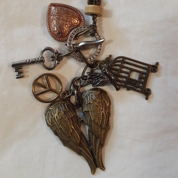 Steampunk Necklace Brass Tone - Picture 3 of 5